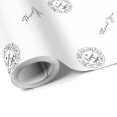 Einfache Firmenlogos Vielen Dank, Schwarzweiß Geschenkpapier (Rolleneckpunkt)