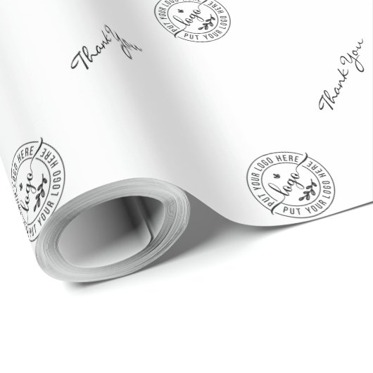 Einfache Firmenlogos Vielen Dank, Schwarzweiß Geschenkpapier (Rolleneckpunkt)