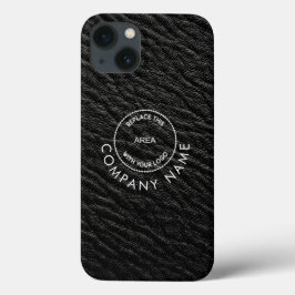 Einfache Firmenname Logo Black Imitats Leather Eff Case-Mate iPhone Hülle