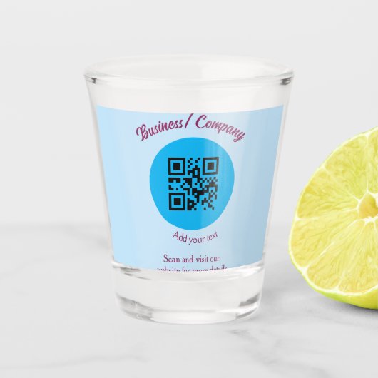 Einfache Firmenwebsite Barcode QR Name hinzufügen Schnapsglas (Vorderseite)