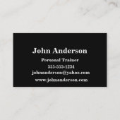 Einfache Fitness-persönliche Visitenkarte (Rückseite)