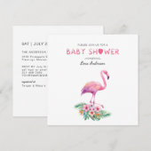 Einfache Flamingo Kinderdusche laden ein Einladung (Vorne/Hinten)