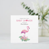 Einfache Flamingo Kinderdusche laden ein Einladung (Stehend Vorderseite)