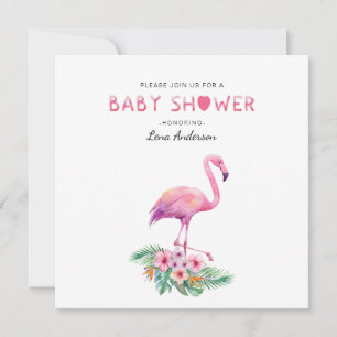 Einfache Flamingo Kinderdusche laden ein Einladung