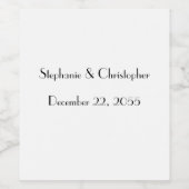 Einfache Flasche mit weißer und schwarzer Gastgesc Weinetikett (Einzelnes Label)