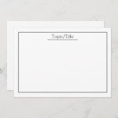 Einfache Flashkarten mit Titel Mitteilungskarte (Vorne/Hinten)