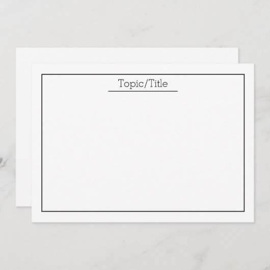 Einfache Flashkarten mit Titel Mitteilungskarte (Vorne/Hinten)