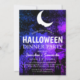 Einfache Fledermäuse Night Full Moon Halloween Abe Einladung