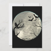 Einfache Fledermäuse Night Full Moon Halloween Abe Einladung (Rückseite)
