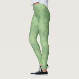 Einfache Fliesen mit grüner Schachtel-Keramik Leggings