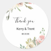 Einfache Flora und Natur Vielen Dank Runder Aufkleber (Vorderseite)