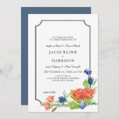 Einfache Flora Wasserfarbe Herbst Orange Mum Thist Einladung (Vorne/Hinten)