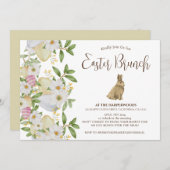 Einfache florale Aquarelljagd Osterbrunch Ei Einladung (Vorne/Hinten)