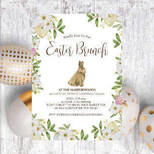 Einfache florale Aquarelljagd Osterbrunch Ei Einladung