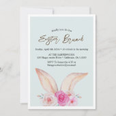 Einfache florale Aquarelljagd Osterbrunch Ei Einladung (Vorderseite)