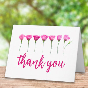 Einfache Florale Dankeschön-Rosa-Blumen Dankeskarte