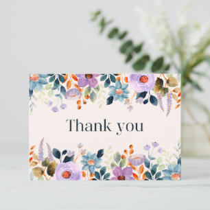 Einfache Florale Dankeskarten  Mitteilungskarte