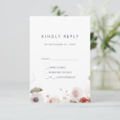 Einfache florale einfache RSVP-Karte RSVP Karte (Stehend Vorderseite)