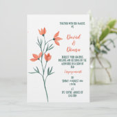 Einfache Florale  Einladung (Stehend Vorderseite)