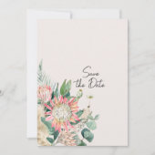 Einfache Florale Eukalyptus-Pampasgras-Protea Save The Date (Vorderseite)