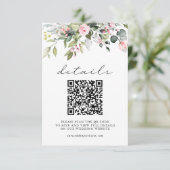 Einfache Florale Eukalyptusblätter QR-Code Hochzei Begleitkarte (Stehend Vorderseite)