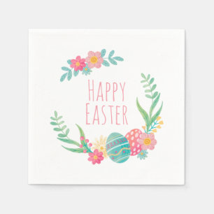 Einfache florale Happy Oster Papier Napkin Serviette