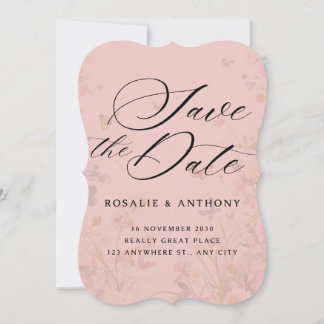 Einfache florale Hochzeit Save the Dates Einladung