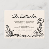 Einfache florale Hochzeitskarte Begleitkarte (Vorderseite)