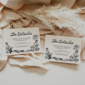 Einfache florale Hochzeitskarte Begleitkarte