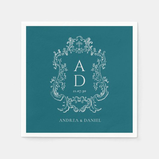 Einfache Florale Hochzeitsservietten Serviette (Vorderseite)