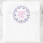 Einfache florale Kreideklemme für Mutter Runder Aufkleber (Tasche)