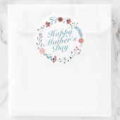 Einfache florale Kreideklemme für Mutter Runder Aufkleber (Tasche)