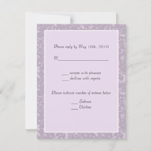 Einfache florale Lavendel-Hochzeitsnotizen zur Ant RSVP Karte