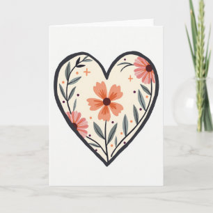 Einfache Florale Liebesherzkarte Karte