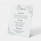 Einfache florale Linie Art Wedding Dinner Menü Sockelschild (Vorderseite)