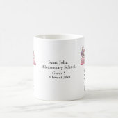 Einfache Florale mit Buch Rosa Personalisieren Kaffeetasse (Mittel)