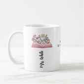 Einfache Florale mit Buch Rosa Personalisieren Kaffeetasse (Links)
