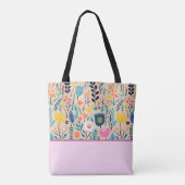 Einfache florale moderne Folklorekunst, Farbblock Tasche (Rückseite)
