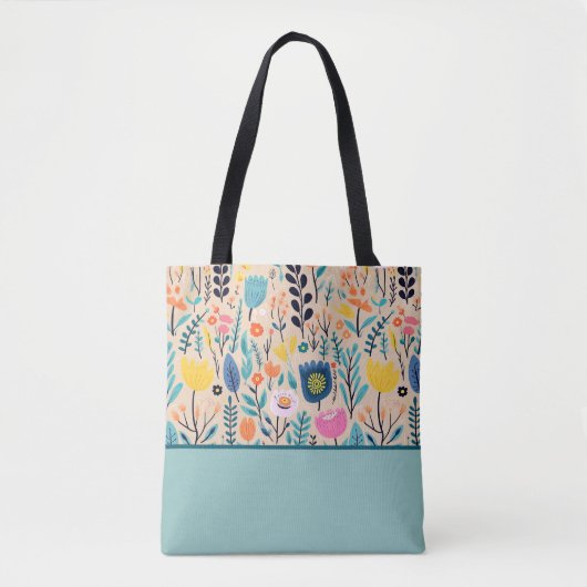 Einfache florale moderne Folklorekunst, Farbblock Tasche (Vorderseite)