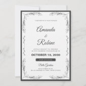 Einfache florale Moderne Minimalistische Hochzeits Einladung (Vorderseite)