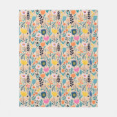 Einfache Florale Moderne Volkskunst-Illustration Fleecedecke (Vorderseite)