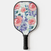 Einfache florale Muster, Aquarellgrün Pickleball Schläger (Vorderseite)