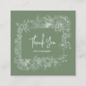 Einfache florale natürliche Leaf Green QR Code Vie Quadratische Visitenkarte (Vorderseite)