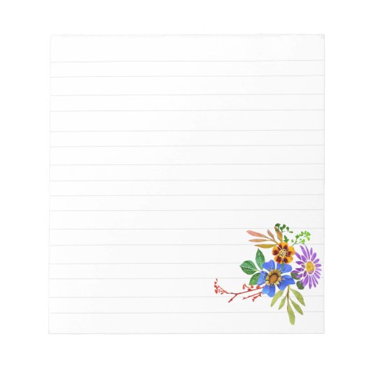 Einfache florale Notepad Notizblock (Vorderseite)