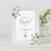 Einfache florale QR Code Bridal Dusche Einladung (Stehend Vorderseite)