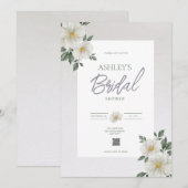 Einfache florale QR Code Bridal Dusche Einladung (Vorne/Hinten)