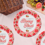 Einfache florale Red Strawberry Pattern Berry Firs Pappteller