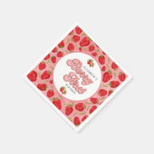 Einfache florale Red Strawberry Pattern Berry Firs Serviette (Ecke)