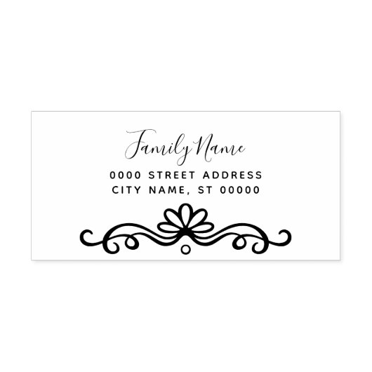 Einfache florale Rücksendeadresse Selbstfarbige Br Permastempel (Design)