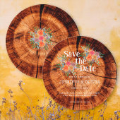 Einfache, florale Rustikale Holzbaumbraut Hochzeit Save The Date